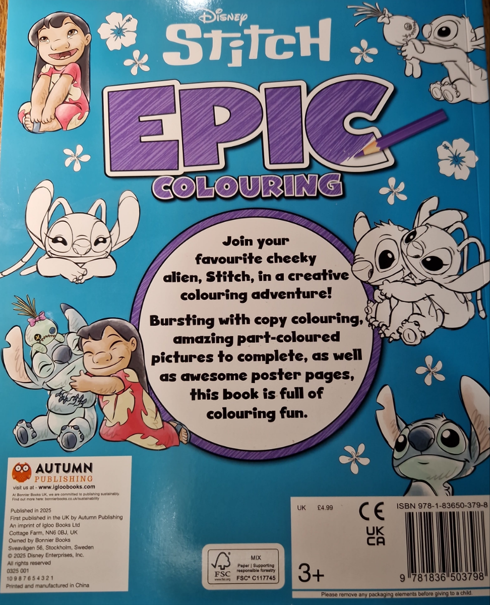 Stitch Epic Colouring Book