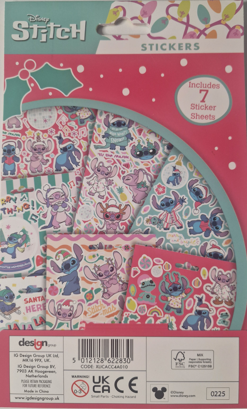 Stitch Christmas Stickers