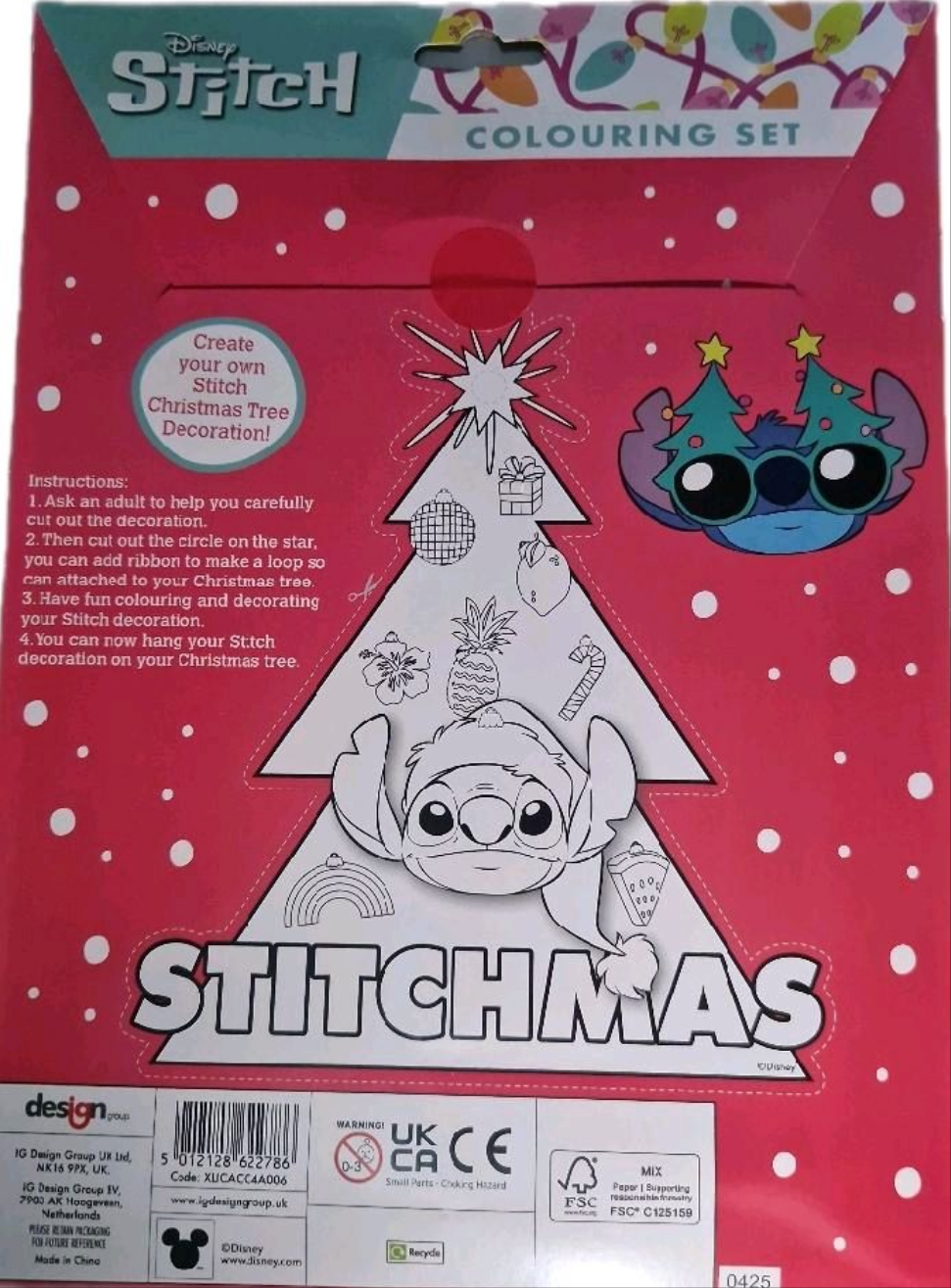 Stitch Christmas Colouring Set