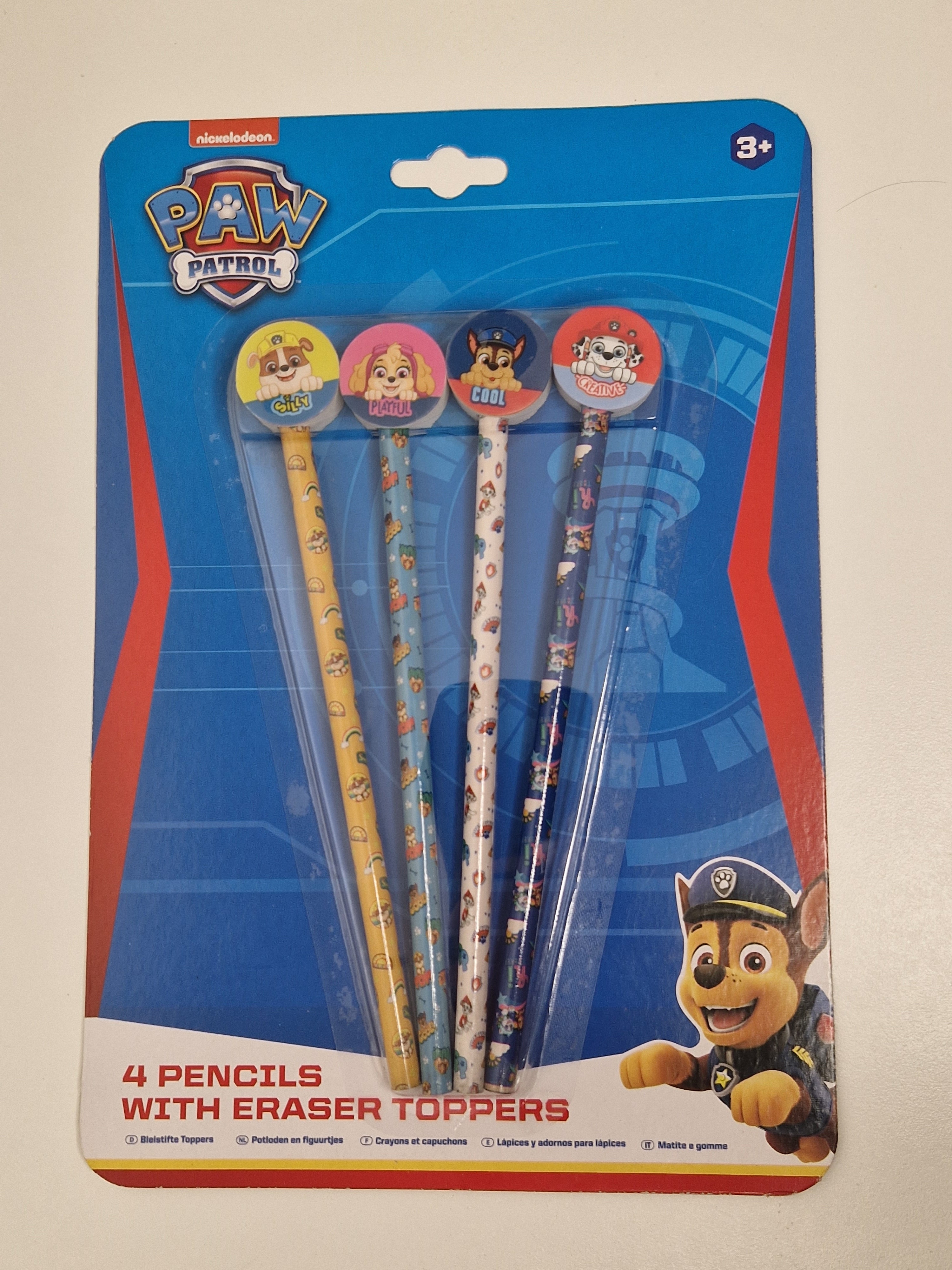 Paw Patrol Pencils with Eraser Toppers
