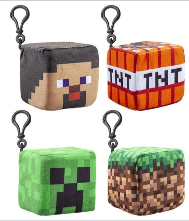 Minecraft Plush Cube Clip-On 8cm